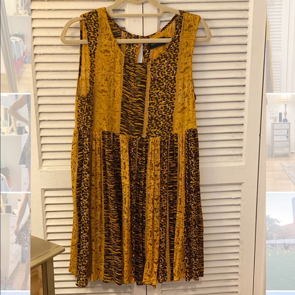 MINKPINK Leopard Tribal Tunic Dress